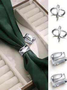 4pcs Women Scarf Clips Zinc Alloy Multi-Function Scarf Holders Set,Beach,Holiday - Multicolor - View 9