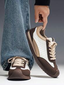 Giày huấn luyện quân đội nam mới, giày thể thao thường ngày, giày trượt ván nhẹ, đa năng và thời trang, giày phong cách đường phố thoáng khí. - màu nâu - Xem 6