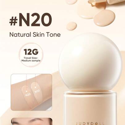 JUDYDOLL 4种颜色可选，专为油性肌肤设计的粉底液，持久不脱妆，遮瑕控油。旅行装，派对必备，送给朋友和女友的特别礼物。婚礼必备，婚礼宾客，单身派对，打造优雅、自然、甜美、迷人、约会之夜妆容。