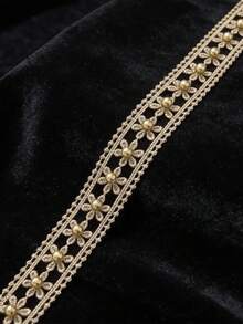 1件双面金线镂空花朵串珠珍珠项链，适合日常佩戴、派对、节日礼物 - 彩色 - 查看 4