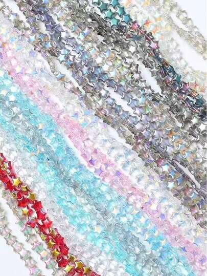 9毫米 10颗/包 AB彩水晶珠，星形捷克水晶玻璃珠。适用于制作珠宝、发夹、手工饰品、DIY手链配件、情人节礼物等。