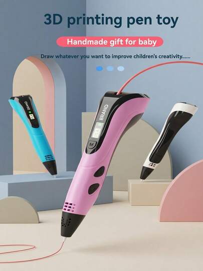 3D Printing Pen Drawing Toy, DIY Graffiti 3D Painting Supplies, Adjustable 3-Speed One-Key Retraction, Suitable For 6-12 Years Old Boys And Girls, Creative Birthday Gift (Accessory Color Random, Pen Refill Not Included)