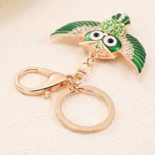 "Cartoon Angel Owl Keychain, Cute Owl Key Ring Charm For Car Keys, Backpack, Purse Or Bag, Adorable Mini Pendant,  Personalized Bag Accessory, Stylish Small Gift For Women And Men, Birthday, Holiday, Anniversary, Collectible Fashion Charm" - 藍色 - 查看 4