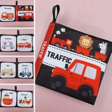 1pc Cartoon Black & White Cloth Book, Tear-Resistant, Chewable, Suitable As Newborn Gift - Multicolor - View 11