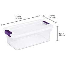 Sterilite 17511712 Caja de pestillo de 5.7 litros Transparente con pestillos de Ciruela Dulce Paquete de 12 6 Quart Transparente Paquete de 12 Unidades 1 - Ciruela Dulce - Ver 3