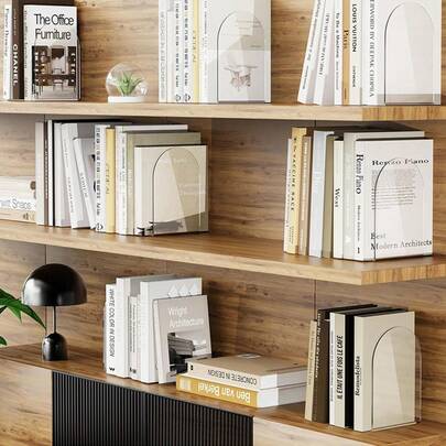 1/2/4pcs Acrylic Book Ends, Adjustable Clear Bookends, Art Display Stand, Desktop Acrylic Bookends, Clear Book Holders,Suitable For Books, Picture Books, And Desk Books Storage And Organization, Perfect For Office, Home, Retail Stores, Libraries, Bedroom, Study, Gift For Women, Students, Teachers, And Friends