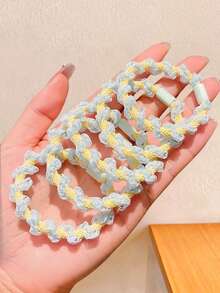 5/10/20pcs/Set Macaron Woven Hair Scrunchies, Sweet Hair Accessories - Suitable For Girls And Women, Applicable For Daily Hairstyling, Outings And More - Multicolor - View 10