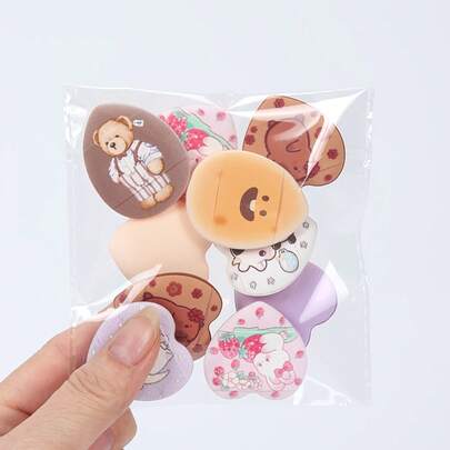 Random Printed Finger Makeup Sponges 5-10-20-50-100pcs Beauty Makeup Sponges For Blending BB Cream, Liquid Foundation, And Concealer Especially Suitable For Covering Localized Blemishes And Spots More Ideal For Precise Contouring