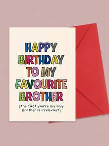 1pc Happy Birthday To My Dearest Brother Greeting Card, Sincere Blessings Card For Brother Friends Partner With Random Envelope, Kawaii Stationery For Back To School & Holiday Celebration - Happy Birthday to My Brother - View 7