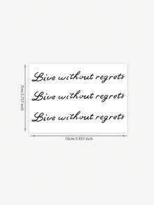 1pc Minimalist Shoulder Tattoo Sticker, English Text Design Temporary Tattoo, Waterproof Stylish Tattoo Sticker, Suitable For People, Lasts 3-5 Days - Black - View 5