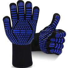 1 Pair Heat Resistant Gloves - Heat Resistant, Non-Slip Silicone Barbecue Gloves - Kitchen Cooking Gloves, For Grilling, Baking, Outdoor Camping, Picnic, Oven, Microwave - View 11