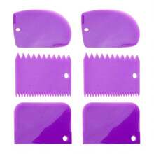 3pcs/Set Cream Scraper, Smoother, Asymmetric Edged Comb, Cake Decorating, Fondant Cutter, Baking Tools - Multicolor - View 15