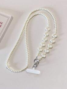 1 chiếc dây đeo điện thoại chéo vai thủ công kiểu tối giản, đính hạt cườm, hình trái tim, có dây đeo vai tháo rời, dài khoảng 120cm, màu đen/bạc. - Nhiều màu - Xem 17