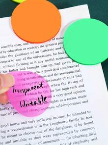 160张心形透明防水贴纸，半透明书签，索引贴纸，可重复使用，适用于学校和办公用品，返校季必备 - 圓形41*41mm - 查看 2