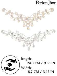 Perlon Joon 1件裝 AB 水鑽縫製領口裝飾，適用婚紗裙閃亮服飾配件 - YL001 - 查看 16