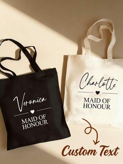 Custom "Bride" Tote Bag - Personalized With Name - Exclusive For Bachelorette Parties, Bridesmaid Squads, & Wedding Teams - Wedding Party Gifts - Bridal Shower Presents