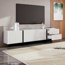Television Stands & Entertainment Centers - Black White + MDF + Particle Board + 50-59 Inches - View 7