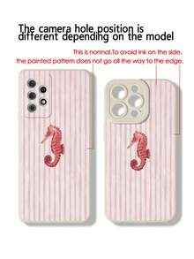 海洋主题单件装穿孔直边条纹海马彩绘加厚防震保护手机壳，兼容 17pro/17Air/17/17promax/16/11/16pro/16plus/16promax/16e/15Promax/13/14/12/XS/XR/7G/8P、Galaxy S26/S26PLUS/S26 Ultra、S25/S25PLUS/S25 Ultra/A16/A36/A26/A56/A50/A12/A32/A52/A72/A51/A21S/A13/A14/S24/S24PLUS/S24Ultra、S22/A52/A53/A54/A55、S23 等机型。 11/12Pro/12/12X/13Pro/14Pro/15Pro/，10/9/Note9/12c/Note11pro/Note8Pro - 彩色 - 查看 6