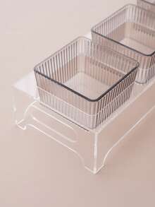 1 Set Transparent Acrylic Base Dish Set, Snack, Candy, Dried Fruit, Cookie Storage Set, Wedding Party Holiday Decor - Gray - View 5