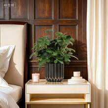 Chậu cây màu xanh lá cây đa năng, tối giản, dày dặn, chịu áp lực, kiểu dáng retro, nhiều mặt, màu xanh lá cây. - A - Xem 3