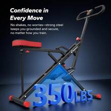 Squat Machine, R07 2 In 1 Squat Rowing Machine, Easy Setup & Foldable Exercise Equipment, Glute Trainer Machine, Glutes & Leg Home Workout Machine - Red - View 4