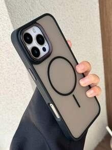 Compatible With IPhone 17 Pro Max/16/15/14/13/12/11, High Transparency Magnetic Adsorption Phone Case, Diamond Texture Lens Protection Anti-Drop Protective Cover - Multicolor - View 3