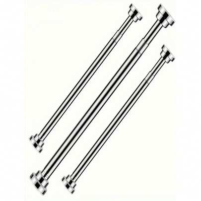 Stainless Steel Extendable Shower Curtain Rod, Mesh Curtain Rod, Adjustable Telescopic Rod Suitable For Kitchen Cabinet Bathroom Window