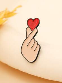 1 chiếc ghim cài hình trái tim, thiết kế trái tim màu đỏ nâng ngón tay, điểm nhấn cho trang phục, món quà nhỏ mang ý nghĩa chữa lành. - Nhiều màu - Xem 7