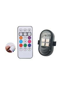 Bộ 1/2/4/6 dải đèn LED nhấp nháy không dây có điều khiển từ xa, đèn cảnh báo khẩn cấp LED mini 8 màu, sạc USB, chống va chạm, thích hợp cho ô tô, xe máy, máy bay không người lái, máy bay, xe đạp. - A - Xem 16