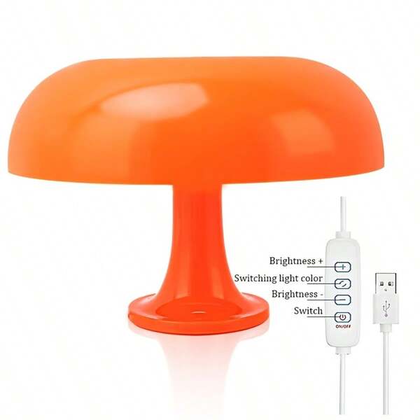Đèn bàn hình nấm phong cách tối giản Bắc Âu chất lượng cao, sử dụng nguồn USB và có thể điều chỉnh độ sáng 3 màu, phù hợp cho phòng học, phòng ngủ, phòng khách, chiếu sáng bàn làm việc, giúp bảo vệ mắt khi đọc sách và trang trí tạo không gian ấm cúng.