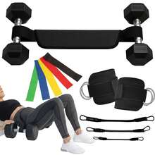 Hip Thrust Belt & Ankle Resistance Bands Set For Women – Glute Workout Kit With Padded Belt, Adjustable Ankle Straps & 5 Loop Bands – Booty Training Equipment For Home Or Gym - 彩色 - 查看 2