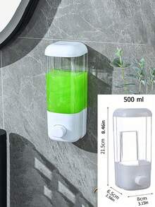 1/2pcs (500ml) Wall-Mounted Soap Dispenser Set, Suitable For Bathroom. Includes 1 Wall-Mounted Soap Dispenser, 1 Manual Pump Plastic Shampoo/Lotion Dispenser, And 1 Wall-Mounted Unscented Soap Dispenser. Made Of Mercury-Free Plastic, Suitable For Shampoo, Hand Wash, Kitchen Products, Moisturizer, Etc. Ideal For Hotels And Bathrooms, A Great Bathroom Accessory And Room Decor. - Multicolor - View 8