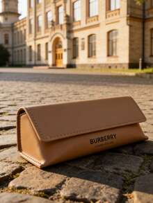 Burberry Hộp đựng kính mắt bằng da màu đỏ tía, hộp đựng kính mắt thời trang cao cấp, vỏ cứng, bảo vệ kính mắt, phụ kiện thiết kế dành cho nữ, món quà hoàn hảo dành cho phái đẹp. - màu nâu - Xem 1
