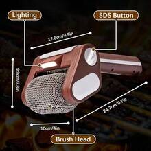 Brosse électrique sans fil pour barbecue avec lumière LED - Nettoyeur de barbecue rotatif en acier inoxydable, brosse de nettoyage de barbecue rechargeable convenant pour le barbecue extérieur, accessoires de barbecue pour la fête des pères, brosse de barbecue électrique, nettoyeur de barbecue sans fil, brosse de barbecue, brosse de barbecue rechargeable, nettoyeur de barbecue sans poils, accessoires de barbecue d'extérieur, outil de nettoyage de barbecue - multicolore - Voir 8