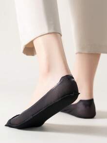 1/3/5双装春夏冰丝船袜，女士防滑，防后跟滑脱，隐形袜，薄款低帮袜，透气凉爽袜 - 彩色 - 查看 9