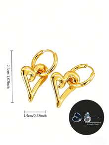 两件套个性化尖头心形耳环+贴心耳部保护和护理针，适合新打耳洞佩戴，也适合各种场合和节日，如派对、周年纪念日、生日等，配有高品质精美礼盒。 - 金色 - 查看 6