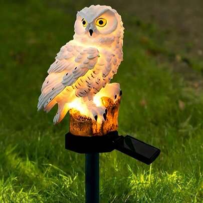 Solar Powered Garden Lights Outdoor, Owl Solar Garden Stake Lights, Waterproof Warm White LED Lights For Garden, Yard, Lawn, Pathway Decor (Owl)