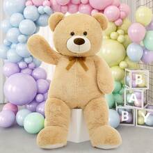 MorisMos Giant Teddy Bear Stuffed Animal 4 Ft,51 Inch Big Tan Teddy Bear For Girlfriend Boyfriend Wife Mother Fiancée Valentine's Gift,Large Stuffed Animal Plush For Christmas Birthday Baby Shower,Tan - 彩色 - 查看 3