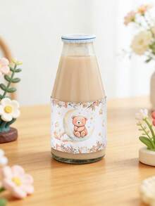 Bộ 10/24 miếng dán chai nước hình gấu bông nâu, nhãn giấy dán chai nước chủ đề gấu bông dễ thương, thích hợp trang trí bao bì thực phẩm cho tiệc sinh nhật, dã ngoại, tiệc tùng, tiệc chào đón em bé. - màu nâu - Xem 5