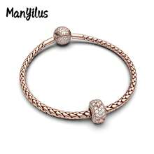 Bộ hạt charm Manyilus bằng bạc Sterling 925 hình bầu trời sao và mặt trăng, đính đá Cubic Zirconia và men, phù hợp với vòng tay hoặc dây chuyền nguyên bản, món quà trang sức đeo hàng ngày dành cho phụ nữ. - Nhiều màu - Xem 6