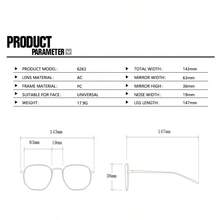 1 Cặp kính gọng vuông thời trang, phong cách Ins, unisex - Nhiều - Xem 7