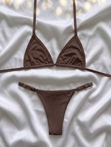 Athens Women's Suplex Curtain Bikini With Regulator - Coffee Brown - View 1