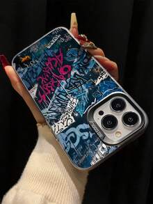 1 chiếc ốp lưng điện thoại TPU màu đen tối giản họa tiết graffiti, chống sốc, bao phủ toàn diện, tương thích với Apple 17, 16, 15, 14, 13, 12, 11 Pro Max, Air và các dòng Series. - Nhiều màu - Xem 3