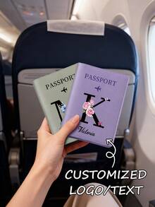 Custom Letter & Map Engraved Passport Cover, Laser Engraved Name, Multi-Use Holder For ID & Business Documents, Unisex Travel Wallet - Multicolor - View 3