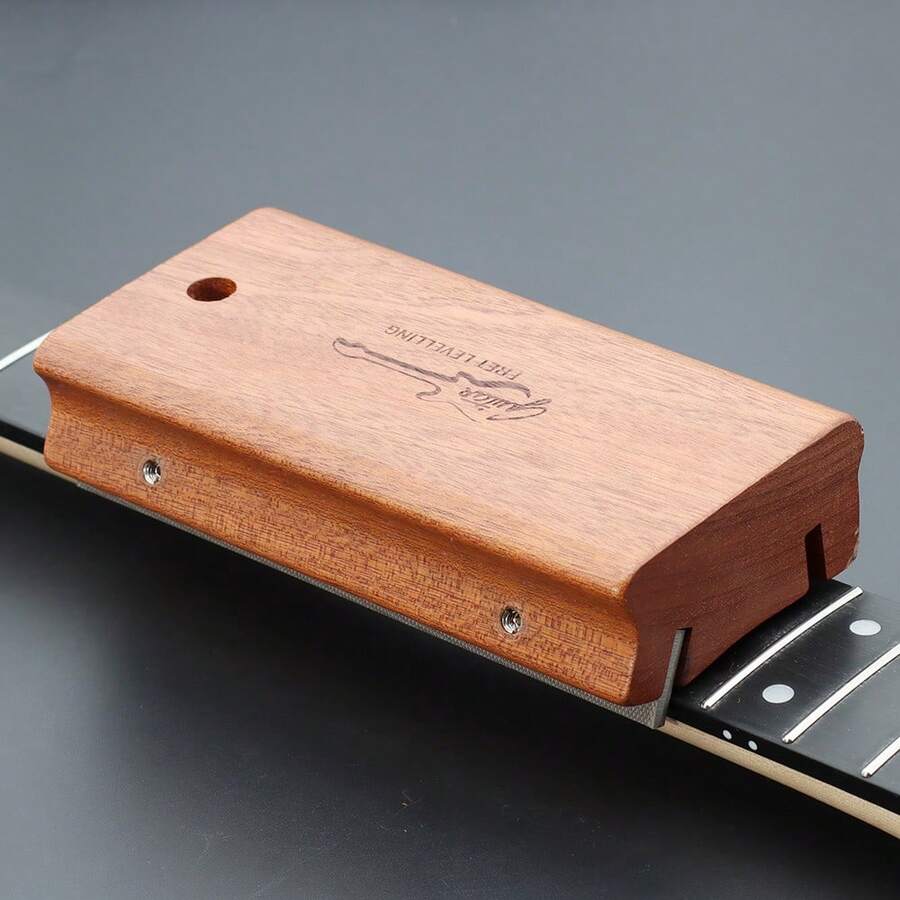 2-In-1 Wooden Guitar Fret File Set, For Luthier Repair And Maintenance, Includes Crowning And Beveling Tools - Multicolor - View 1