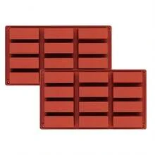 12-Cavity Rectangular Silicone Mold - Suitable For Making Granola Bars, Chocolates, Protein Bars, Brownies And Cheesecakes | Non-Stick Baking Mold For Making Energy Bars, Ganache, Puddings, Cornbread | Butter Mold - Chocolate - View 13