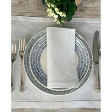 45x45cm 100% Linen Hemsch NAPKINS Dinner Fine Table Cloth Set Of 6 - 彩色 - 查看 3