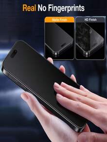 5pcs Matte Privacy Ceramic Screen Protector Compatible With IPhone 17 Air/17 Pro Max/16 Pro Max/17e/16/16e/15/14/13/12/11/Pro Max/Plus/XR/X/XS/XS Max/Mini 30° Anti-Peeping, Full Coverage, Anti-Fingerprint, Easy To Install, Not Glass - Black - View 6