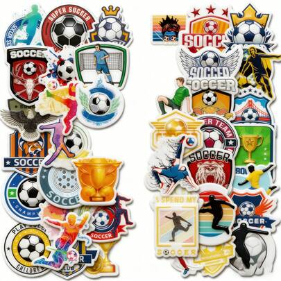 50pcs 2026 Superstar Football Series Decorative Stickers For USA, Canada, Mexico, Suitable For Wallet, Charger, Bucket, Football Accessories Decoration, Football Match Day Decoration, Football Party Supplies, Sports Event Celebration Party Gifts, Home & Bar Decor