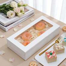 Hộp bánh ngọt có cửa sổ (6 cái/12 cái/18 cái), hộp bánh quy, bánh rán, sô cô la, dâu tây và bánh nướng, trang trí tiệc, hộp quà, hộp kẹo, hộp quà tráng miệng, bao bì làm bánh, hộp đựng bánh ngọt, hộp quà lưu niệm, bao bì quà tặng, hộp quà có cửa sổ trong suốt - Nhiều màu - Xem 6